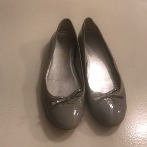 Prada patent leather grey flats